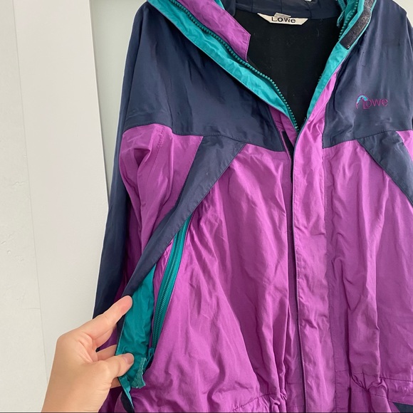 Lowe alpine ski snow coat jacket purple blue gray vintage size XL - Picture 5 of 9